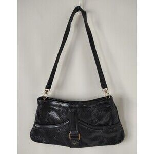 Sondra Roberts Black Leather Slouchy Top Handle Hobo Shoulder Bag w Pockets
